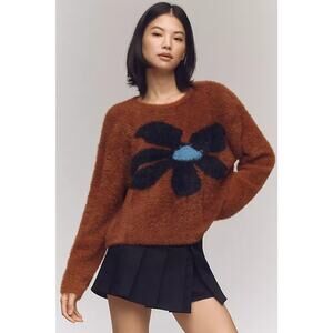 ANTHROPOLOGIE 4SI3NNA Graphic Eyelash Sweater